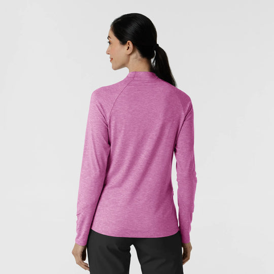 Wink Scrubs Women's Watch Window Quarter Zip Scrub Top Raspberry Heather | scrub-supply.com