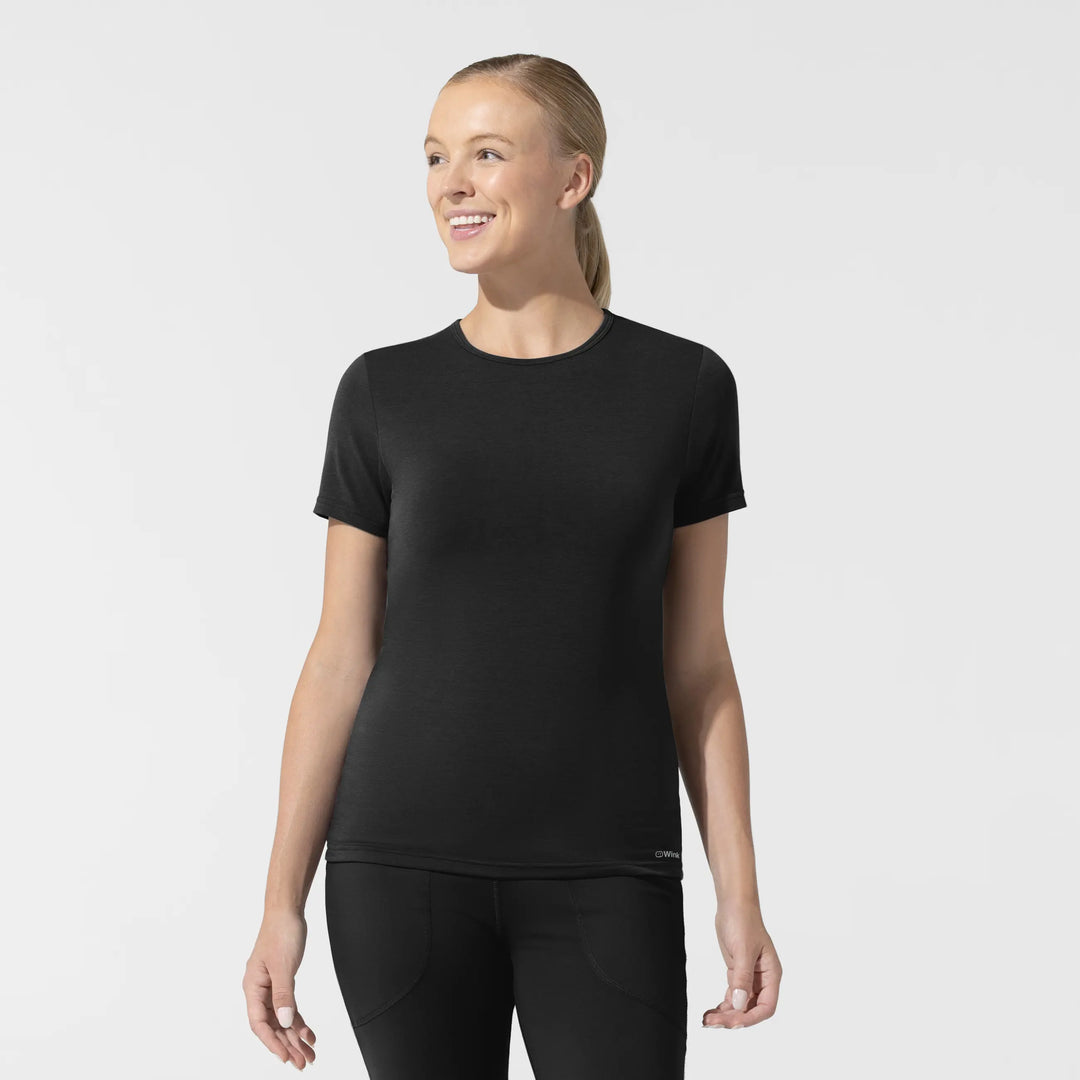 Wink Scrubs Women's Short Sleeve Essential Tee Black | scrub-supply.com