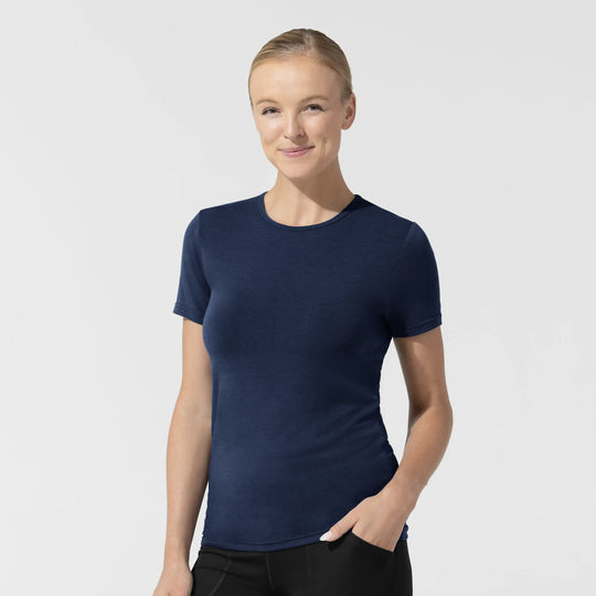 Wink Scrubs Women's Short Sleeve Essential Tee Navy | scrub-supply.com