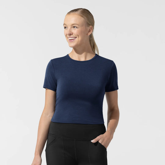 Wink Scrubs Women's Short Sleeve Essential Tee Navy | scrub-supply.com