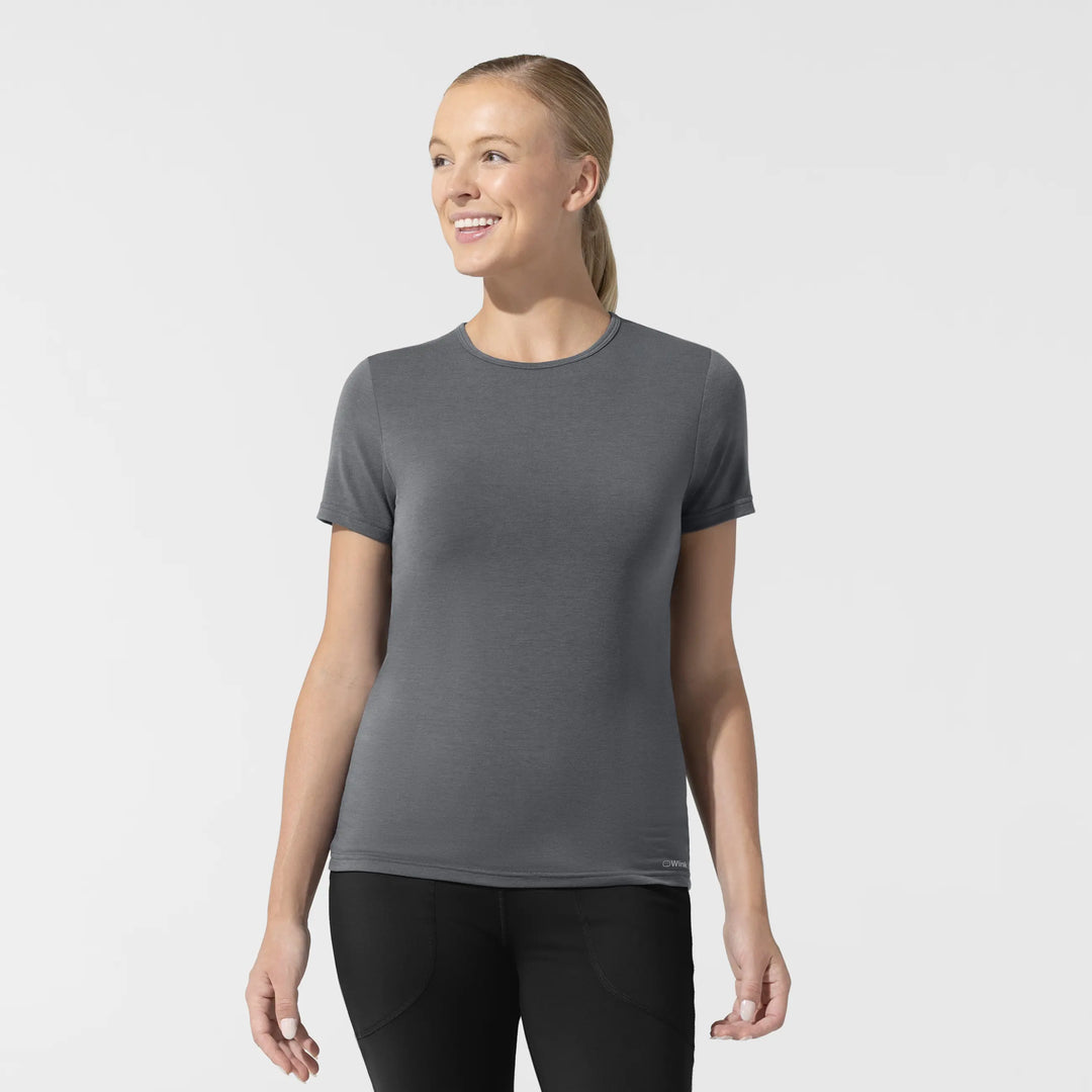 Wink Scrubs Women's Short Sleeve Essential Tee Pewter | scrub-supply.com