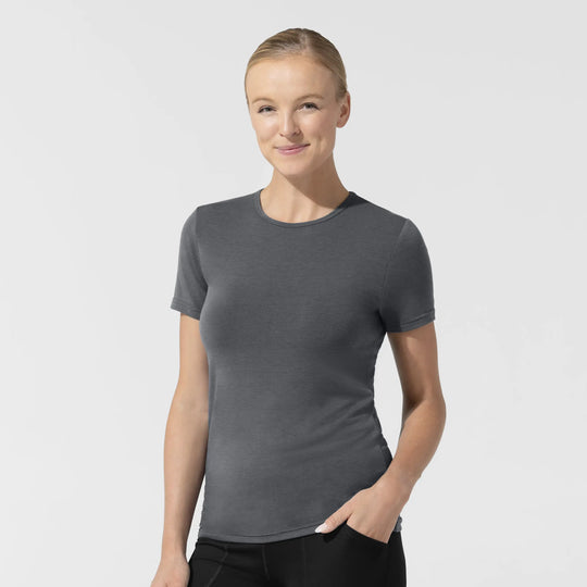 Wink Scrubs Women's Short Sleeve Essential Tee Pewter | scrub-supply.com