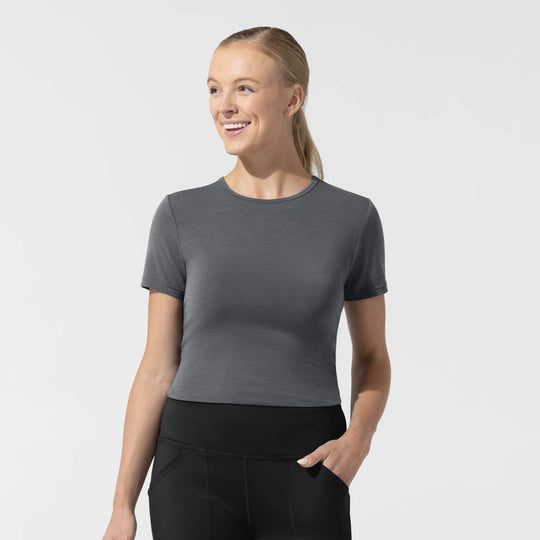 Wink Scrubs Women's Short Sleeve Essential Tee Pewter | scrub-supply.com
