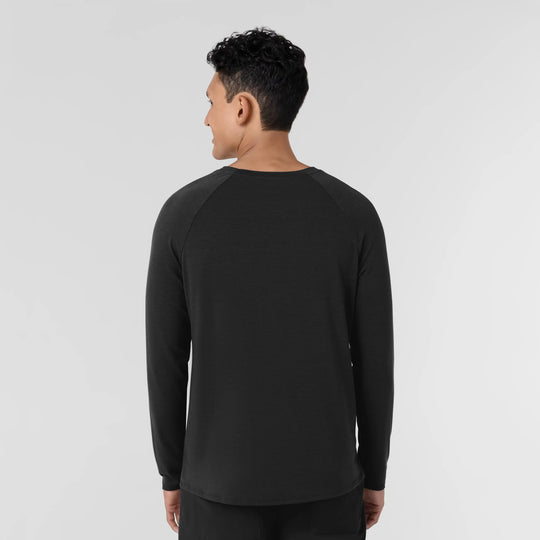 Wink Scrubs Men's Men’s Essential Layer Long Sleeve Scrub Top Black | scrub-supply.com