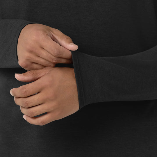 Wink Scrubs Men's Men’s Essential Layer Long Sleeve Scrub Top Black | scrub-supply.com