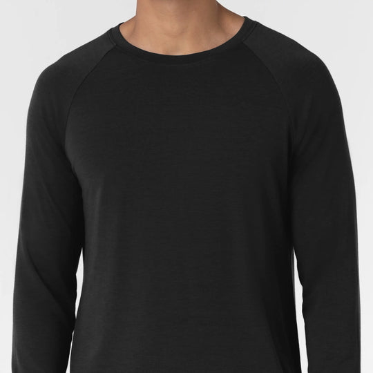 Wink Scrubs Men's Men’s Essential Layer Long Sleeve Scrub Top Black | scrub-supply.com