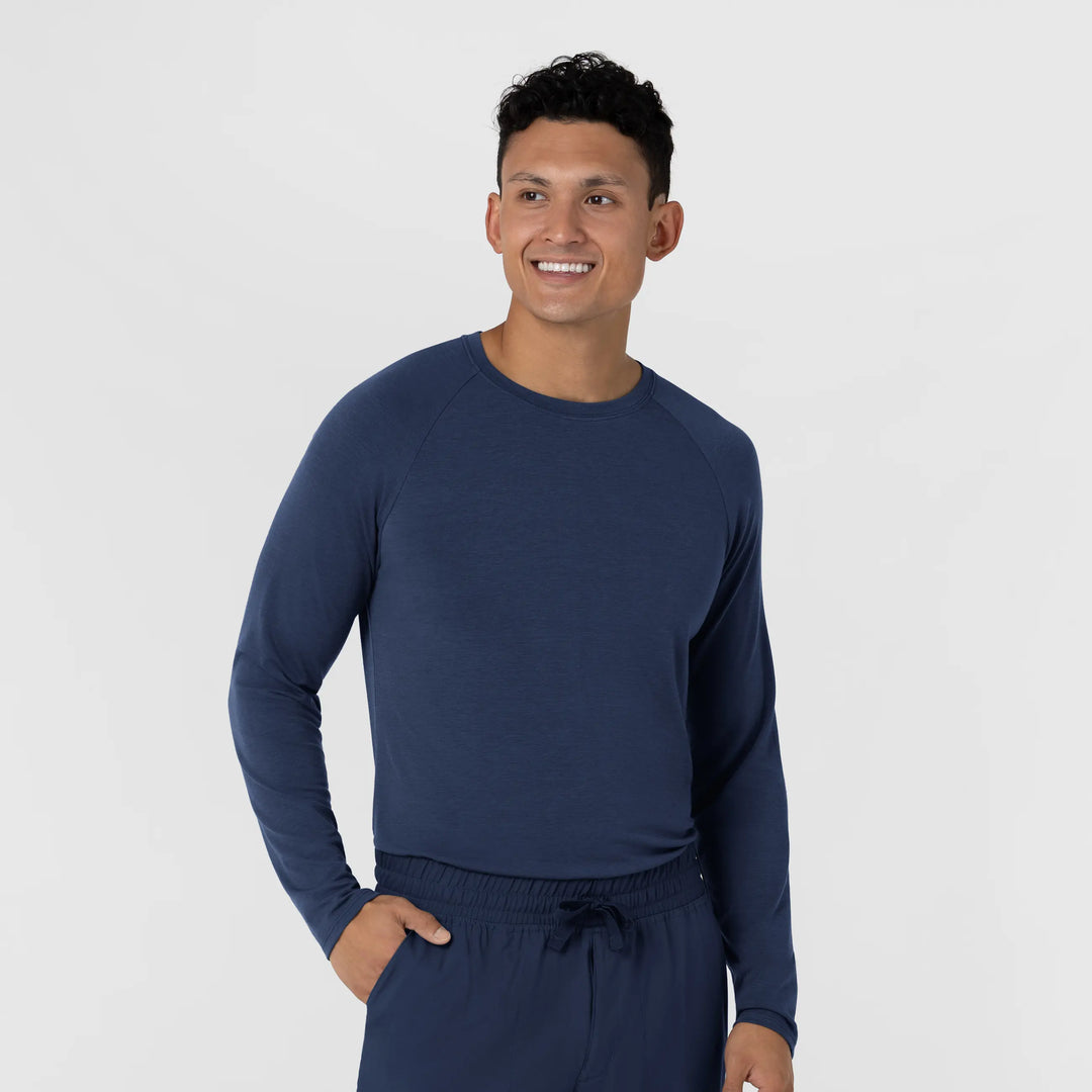 Wink Scrubs Men's Men’s Essential Layer Long Sleeve Scrub Top Navy | scrub-supply.com