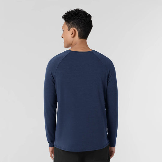 Wink Scrubs Men's Men’s Essential Layer Long Sleeve Scrub Top Navy | scrub-supply.com