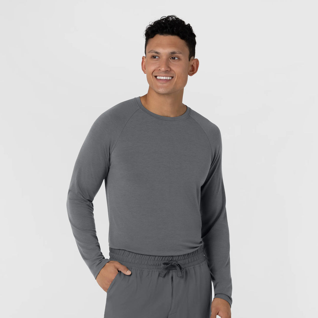 Wink Scrubs Men's Men’s Essential Layer Long Sleeve Scrub Top Pewter | scrub-supply.com
