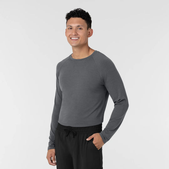 Wink Scrubs Men's Men’s Essential Layer Long Sleeve Scrub Top Pewter | scrub-supply.com