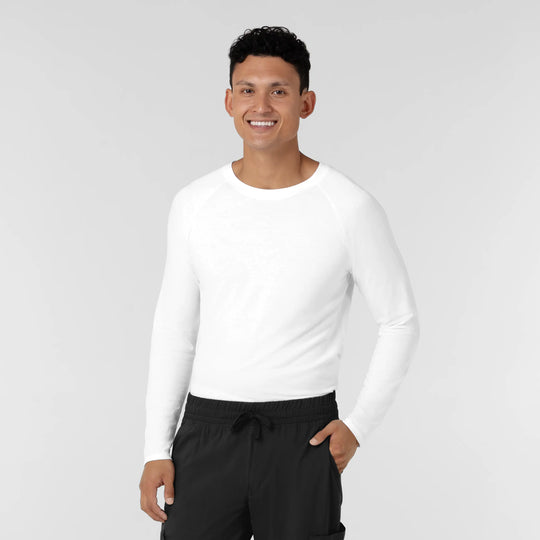 Wink Scrubs Men's Men’s Essential Layer Long Sleeve Scrub Top White | scrub-supply.com