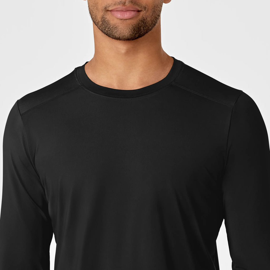 Wink Scrubs Men's Performance Long Sleeve Tee Black | scrub-supply.com