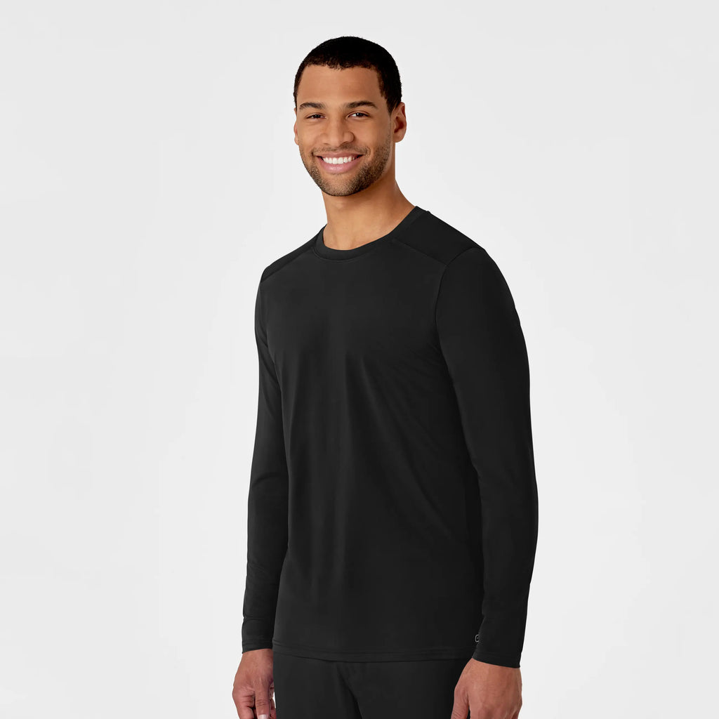 Wink Scrubs Men's Performance Long Sleeve Tee Black | scrub-supply.com