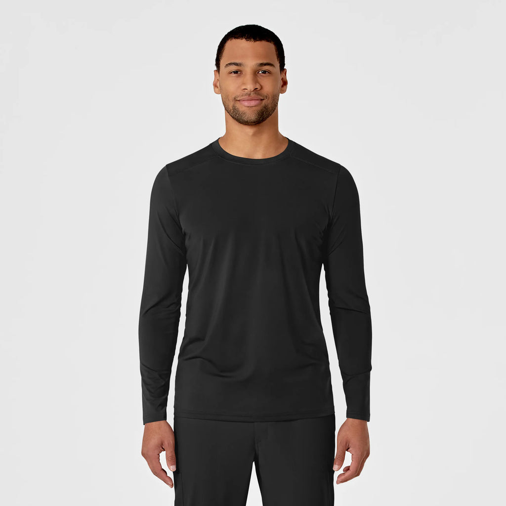 Wink Scrubs Men's Performance Long Sleeve Tee Black | scrub-supply.com