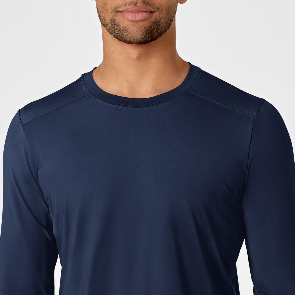 Wink Scrubs Men's Performance Long Sleeve Tee Navy | scrub-supply.com