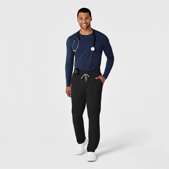 Wink Scrubs Men's Performance Long Sleeve Tee Navy | scrub-supply.com