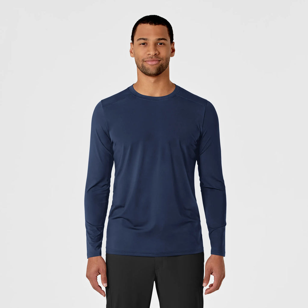 Wink Scrubs Men's Performance Long Sleeve Tee Navy | scrub-supply.com