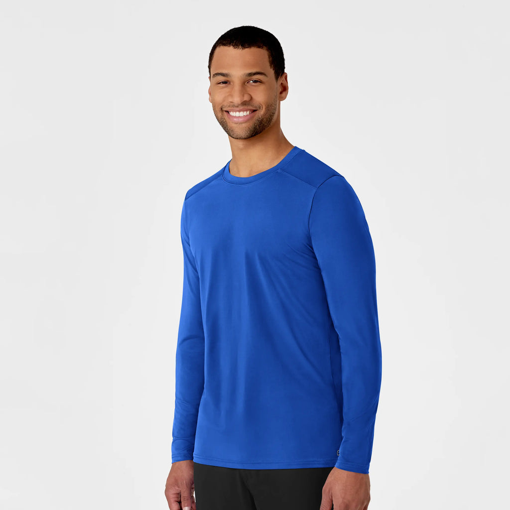 Wink Scrubs Men's Performance Long Sleeve Tee Royal Blue | scrub-supply.com