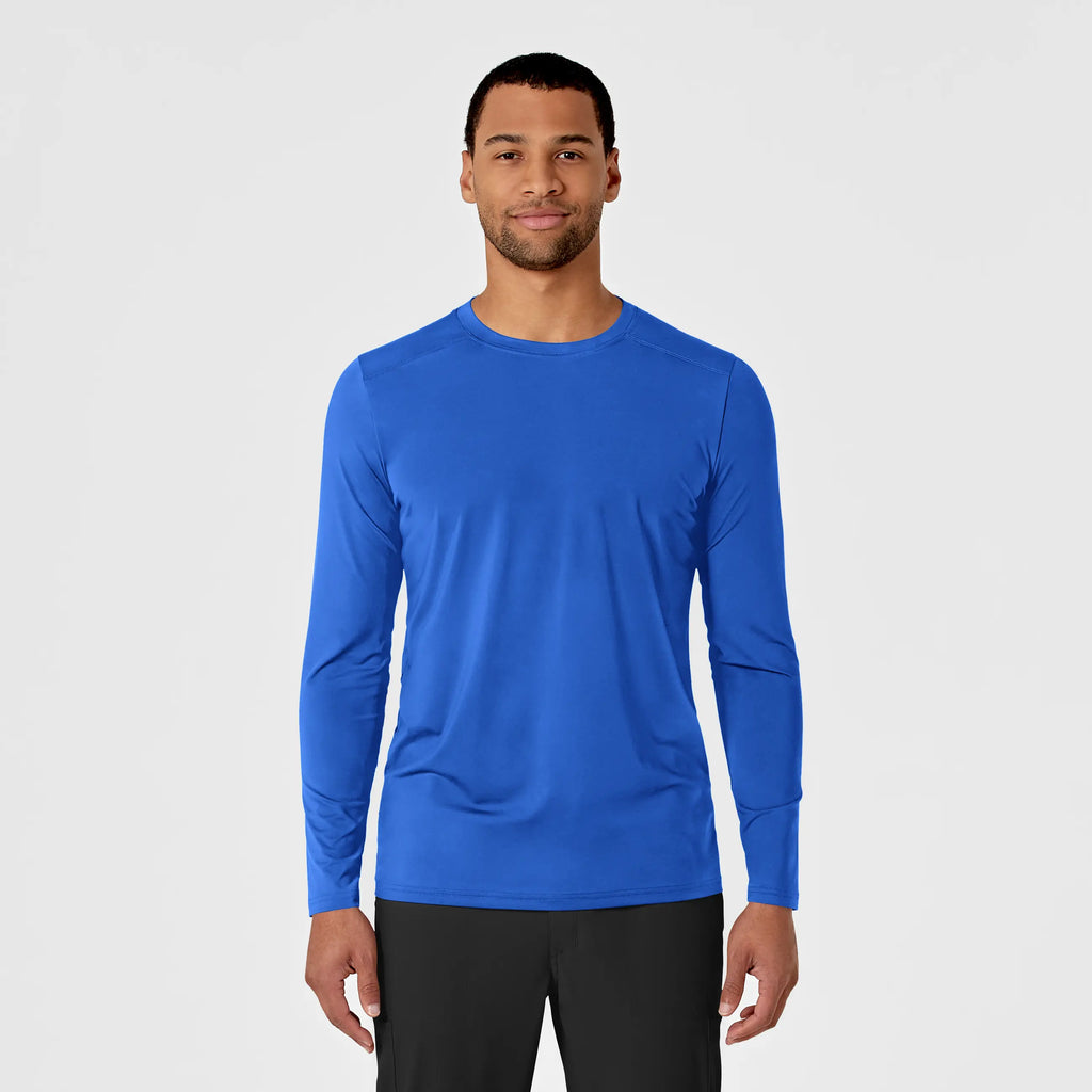 Wink Scrubs Men's Performance Long Sleeve Tee Royal Blue | scrub-supply.com