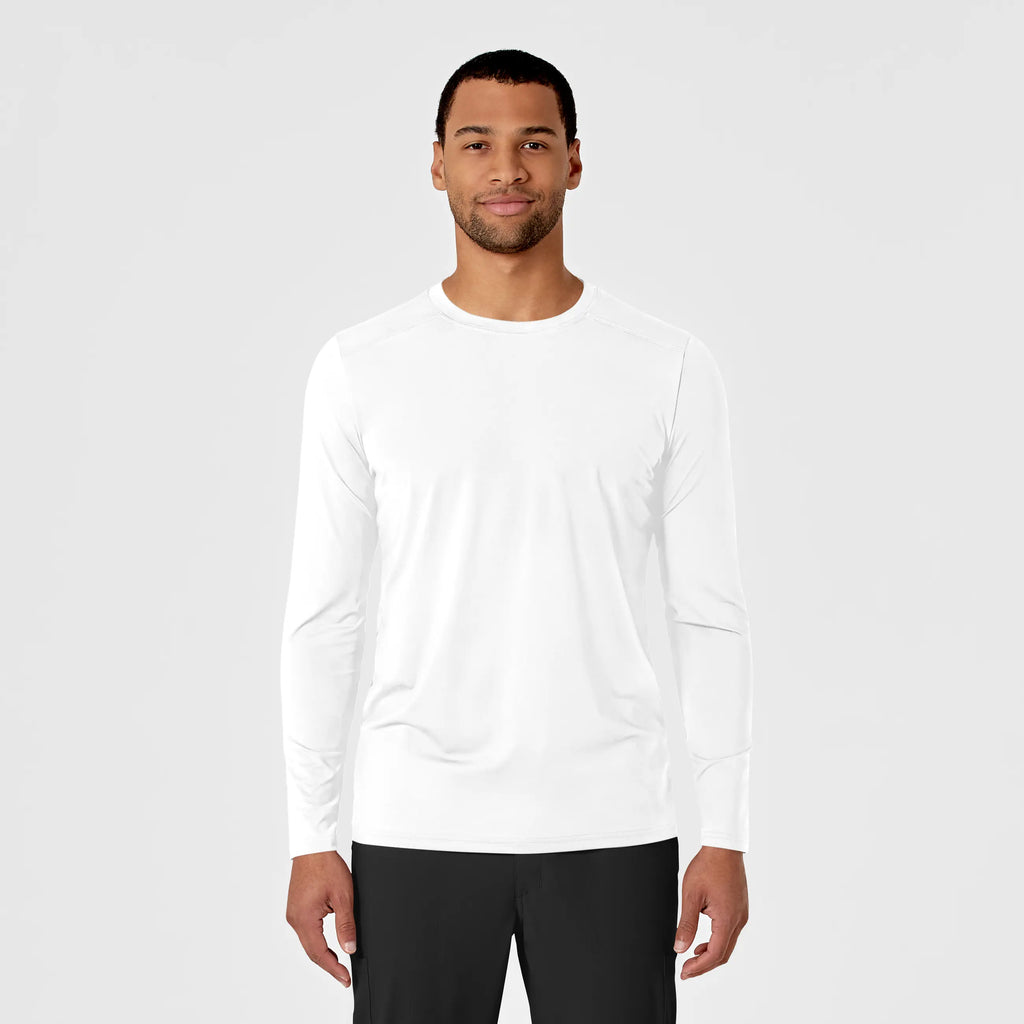 Wink Scrubs Men's Performance Long Sleeve Tee White | scrub-supply.com