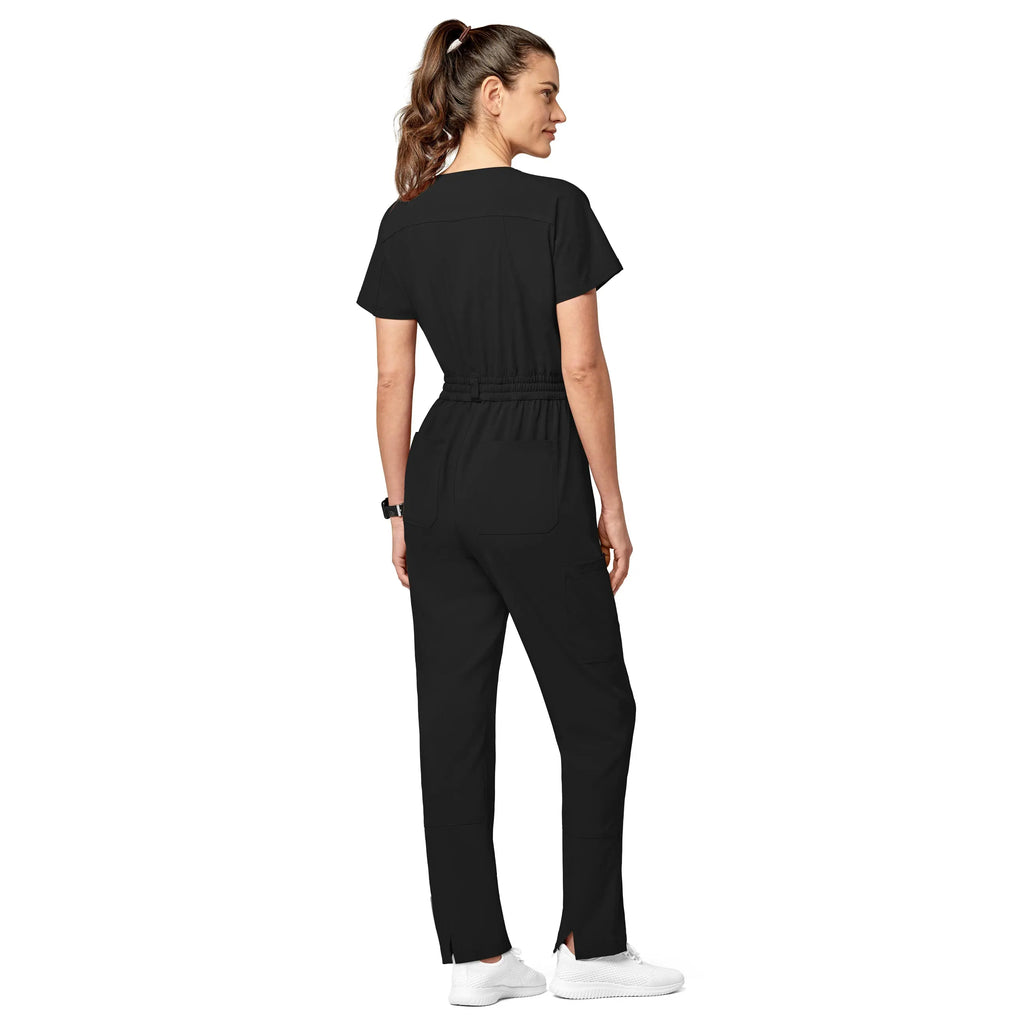 Wink Scrubs Women's Zip Front Jumpsuit Black | scrub-supply.com