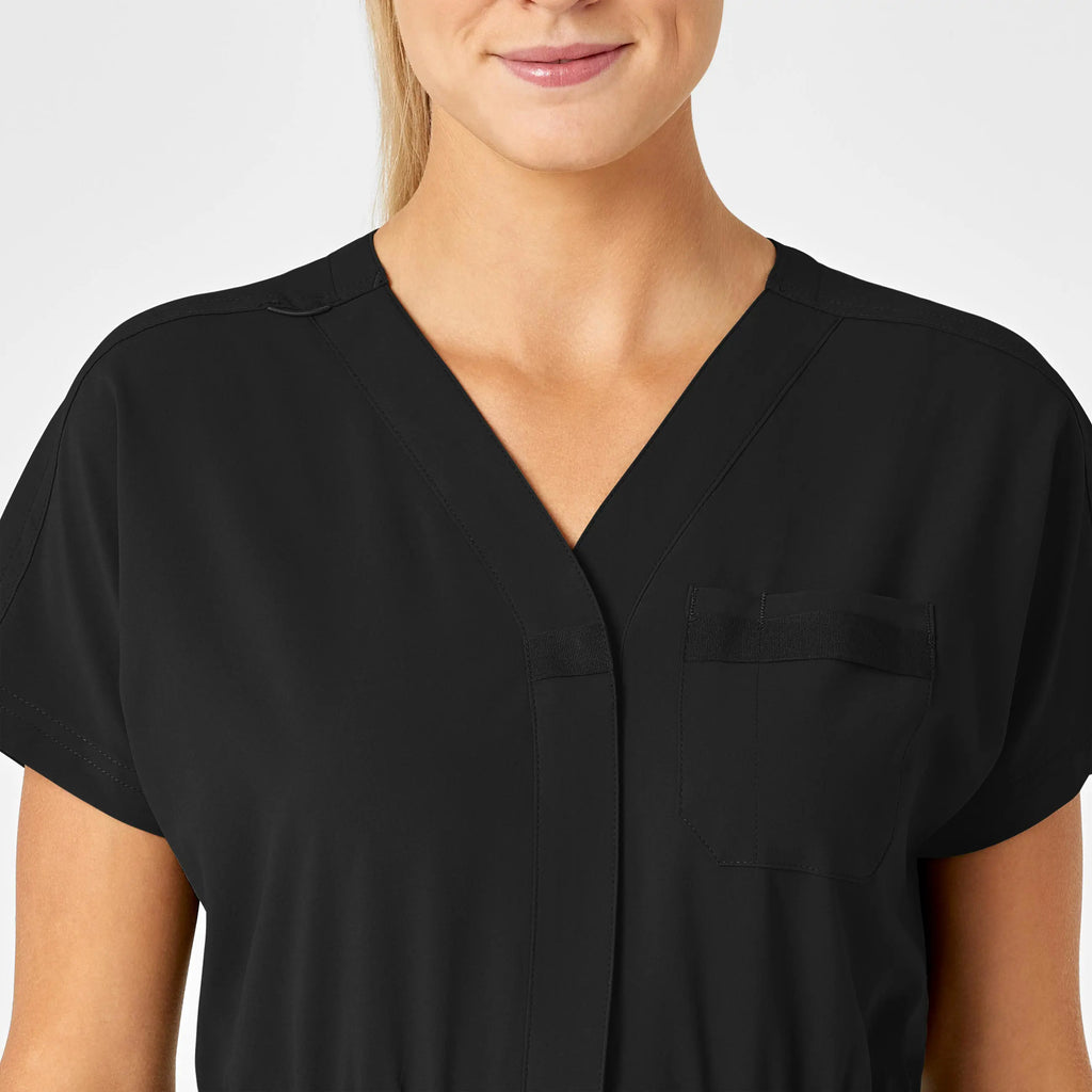 Wink Scrubs Women's Zip Front Jumpsuit Black | scrub-supply.com