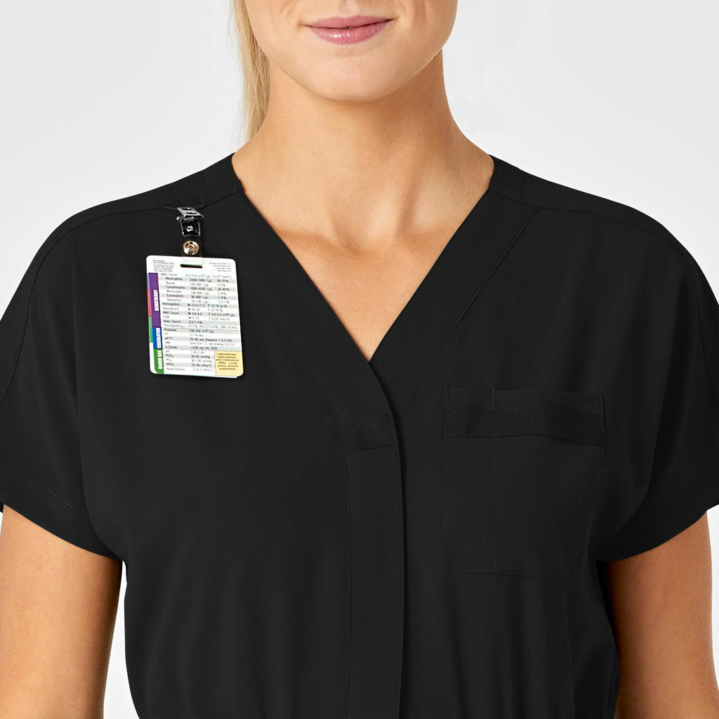 Wink Scrubs Women's Zip Front Jumpsuit Black | scrub-supply.com