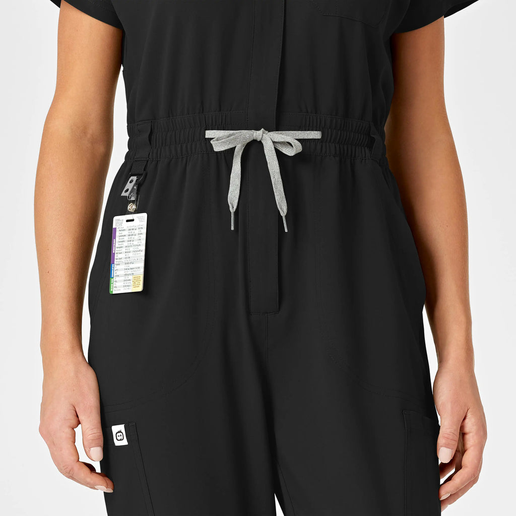 Wink Scrubs Women's Zip Front Jumpsuit Black | scrub-supply.com