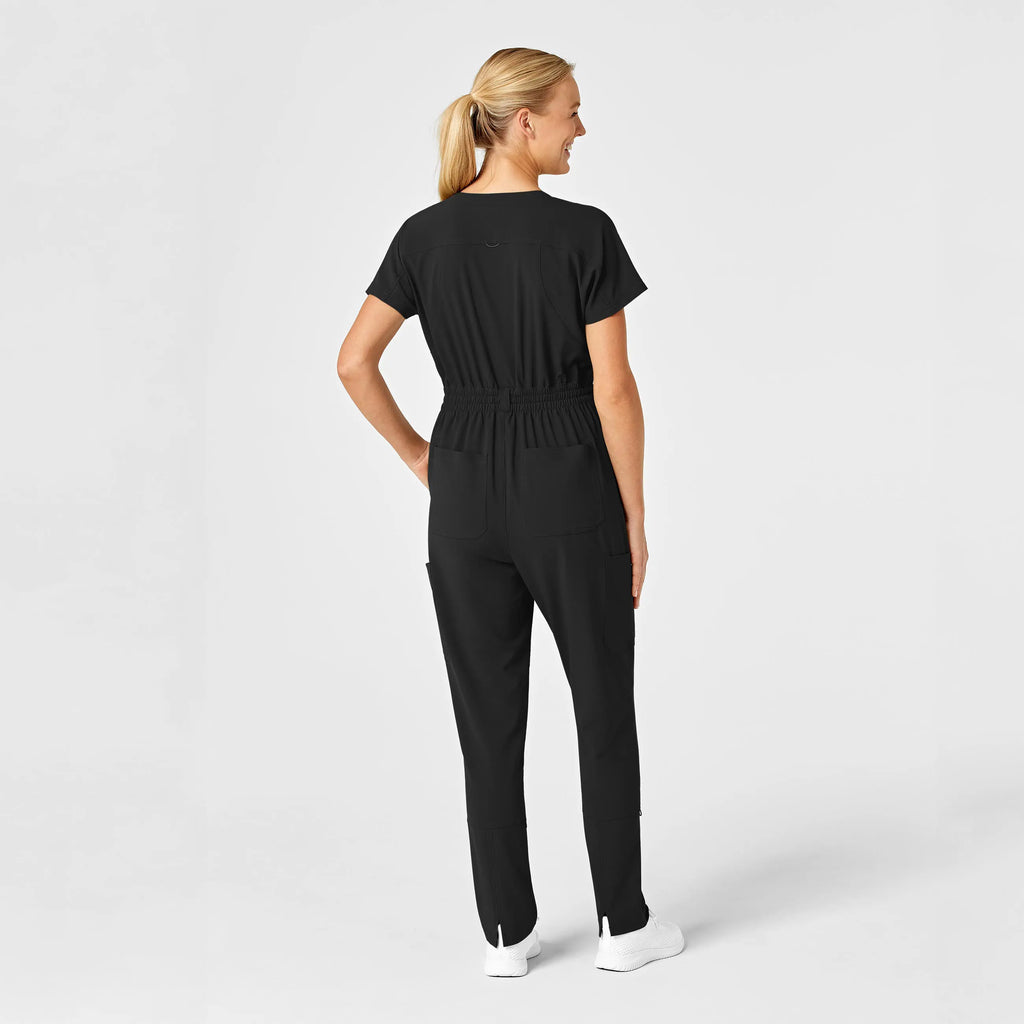 Wink Scrubs Women's Zip Front Jumpsuit Black | scrub-supply.com