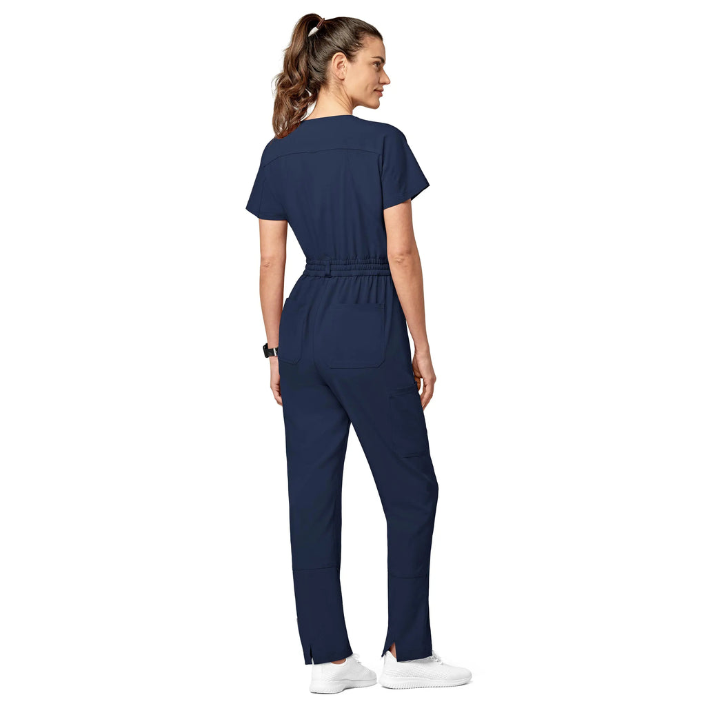 Wink Scrubs Women's Zip Front Jumpsuit Navy | scrub-supply.com