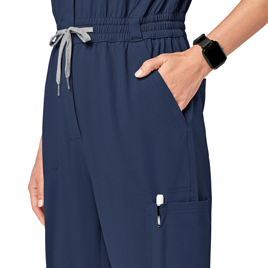 Wink Scrubs Women's Zip Front Jumpsuit Navy | scrub-supply.com