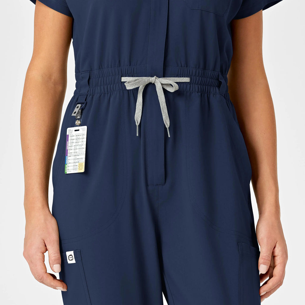 Wink Scrubs Women's Zip Front Jumpsuit Navy | scrub-supply.com