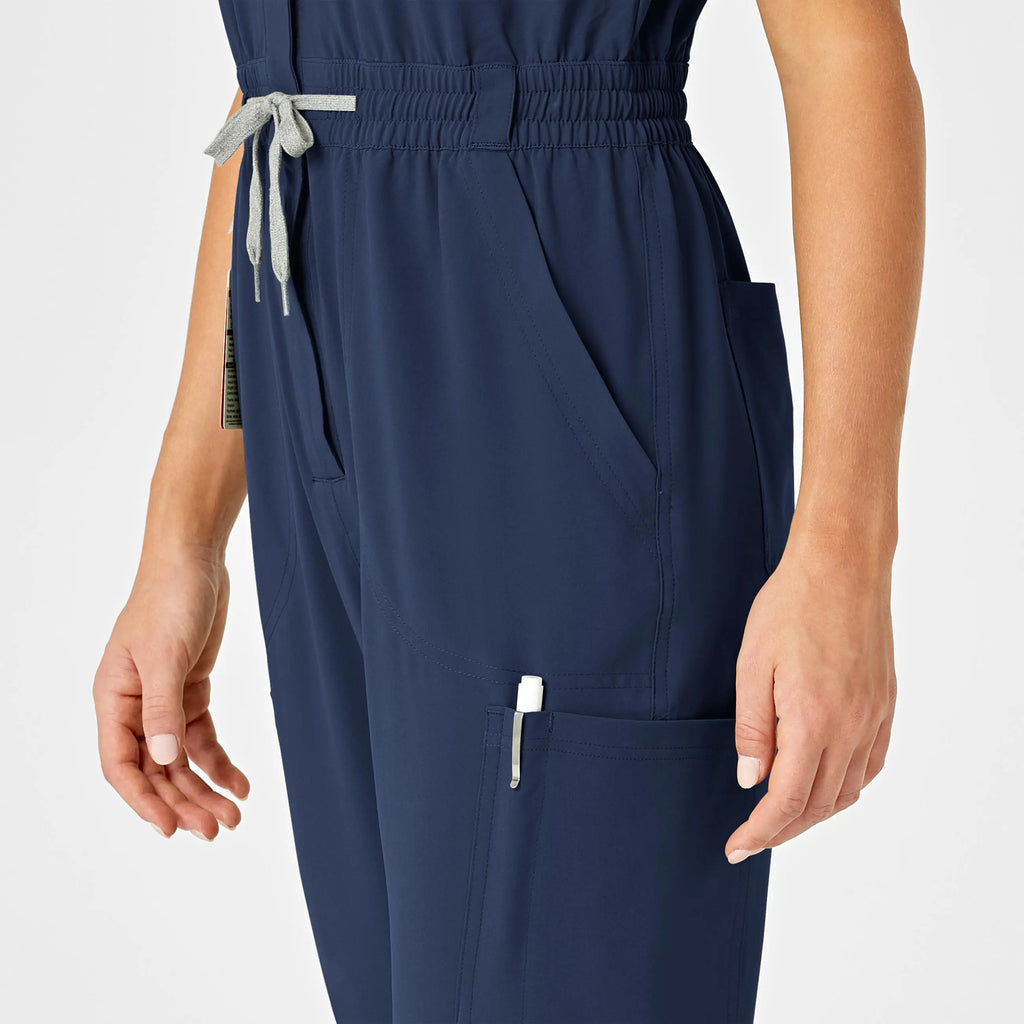 Wink Scrubs Women's Zip Front Jumpsuit Navy | scrub-supply.com