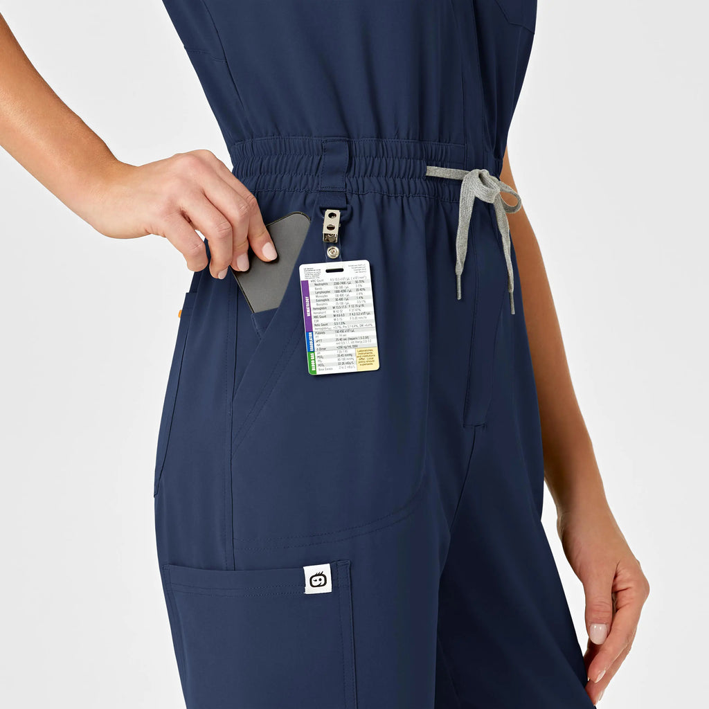 Wink Scrubs Women's Zip Front Jumpsuit Navy | scrub-supply.com