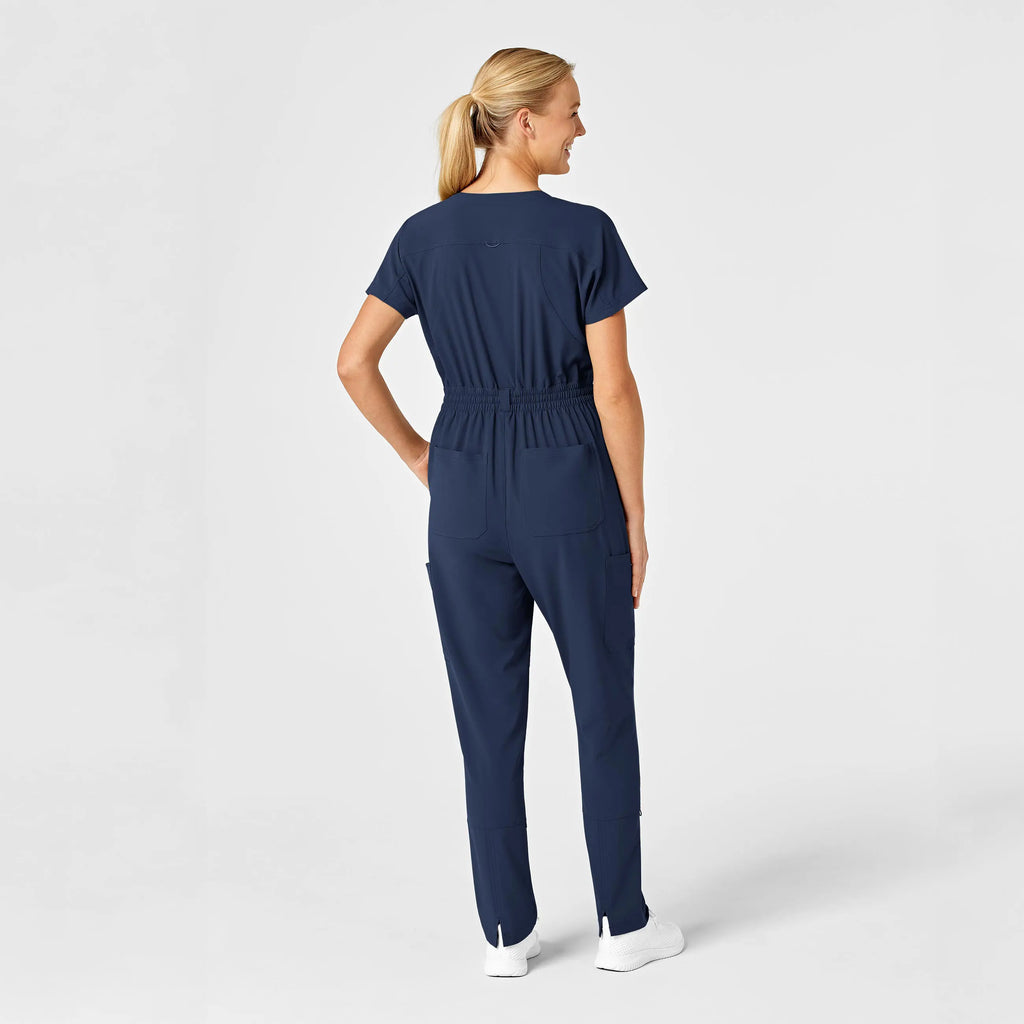 Wink Scrubs Women's Zip Front Jumpsuit Navy | scrub-supply.com