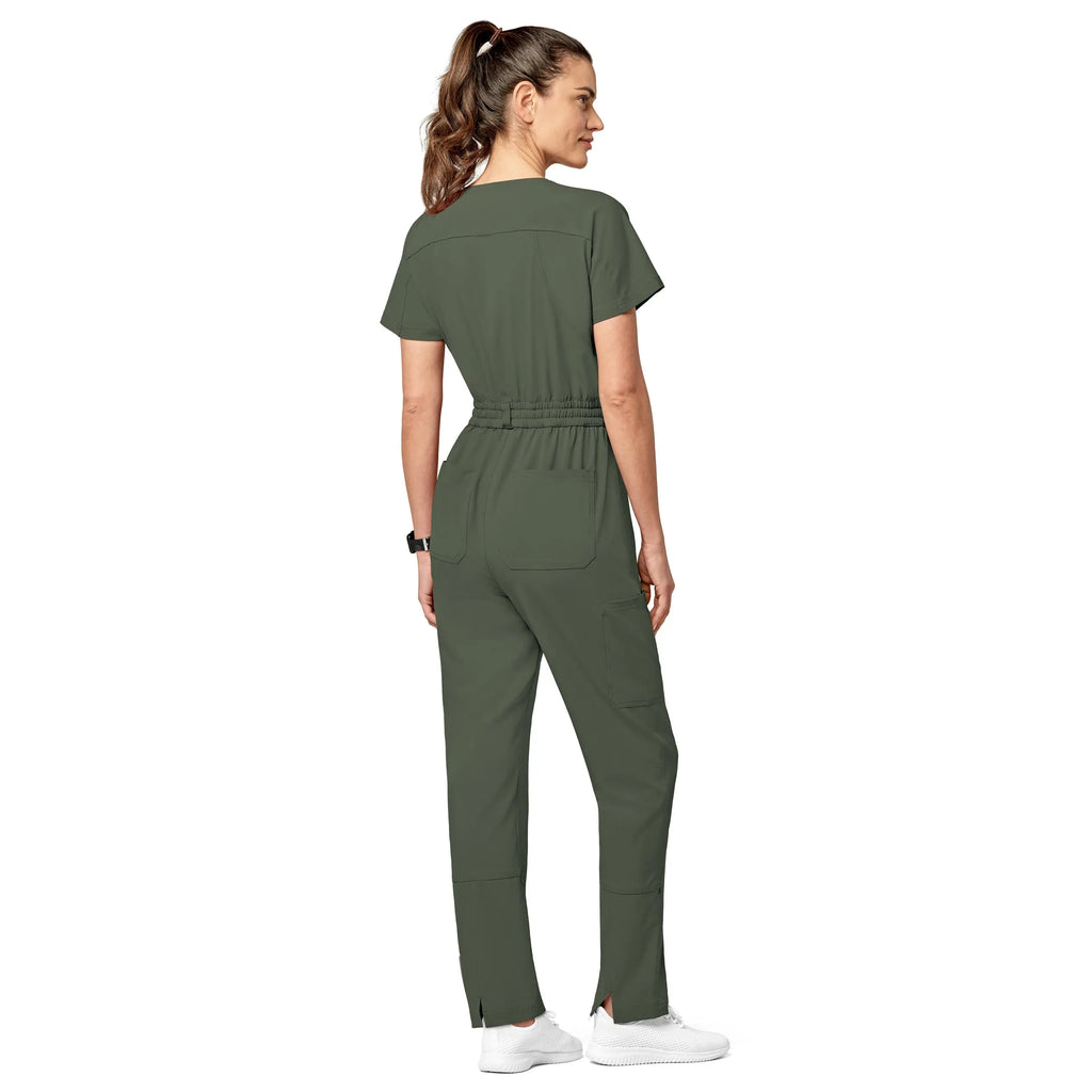 Wink Scrubs Women's Zip Front Jumpsuit Olive | scrub-supply.com