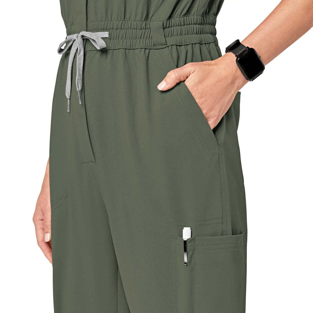 Wink Scrubs Women's Zip Front Jumpsuit Olive | scrub-supply.com