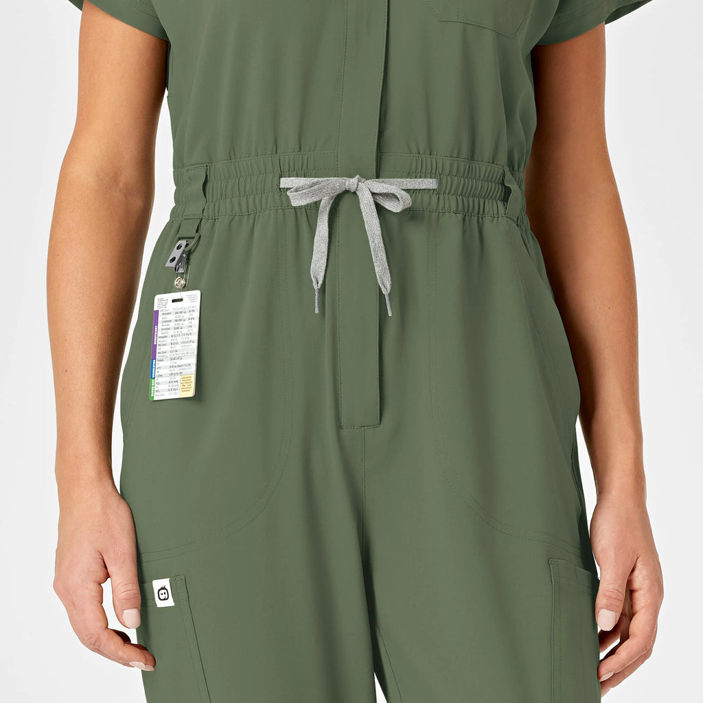 Wink Scrubs Women's Zip Front Jumpsuit Olive | scrub-supply.com