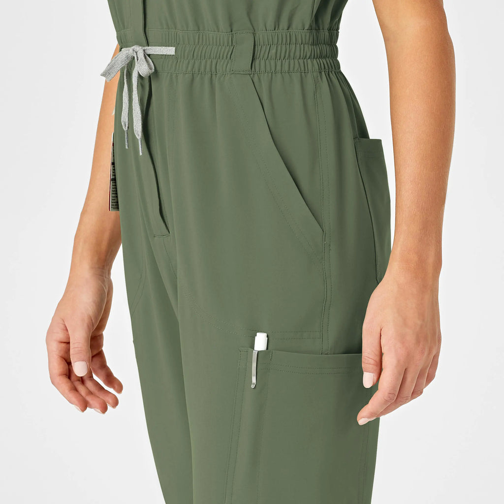 Wink Scrubs Women's Zip Front Jumpsuit Olive | scrub-supply.com