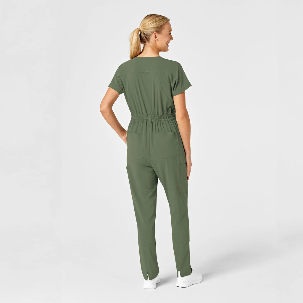 Wink Scrubs Women's Zip Front Jumpsuit Olive | scrub-supply.com