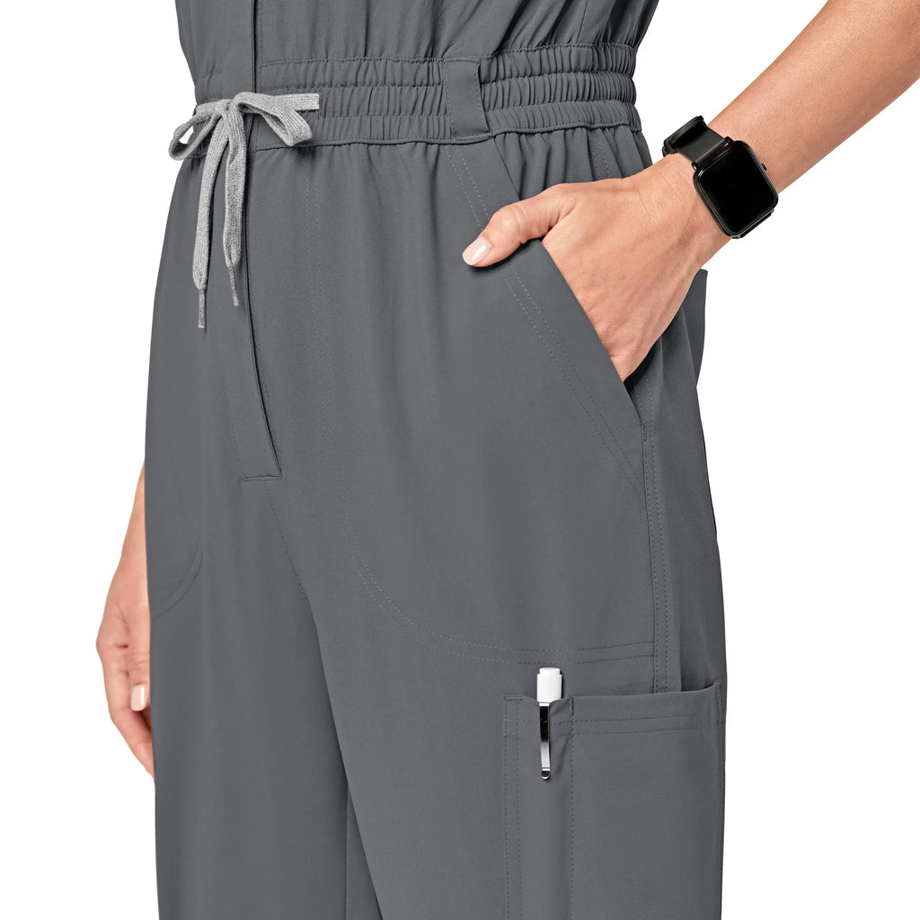 Wink Scrubs Women's Zip Front Jumpsuit Pewter | scrub-supply.com