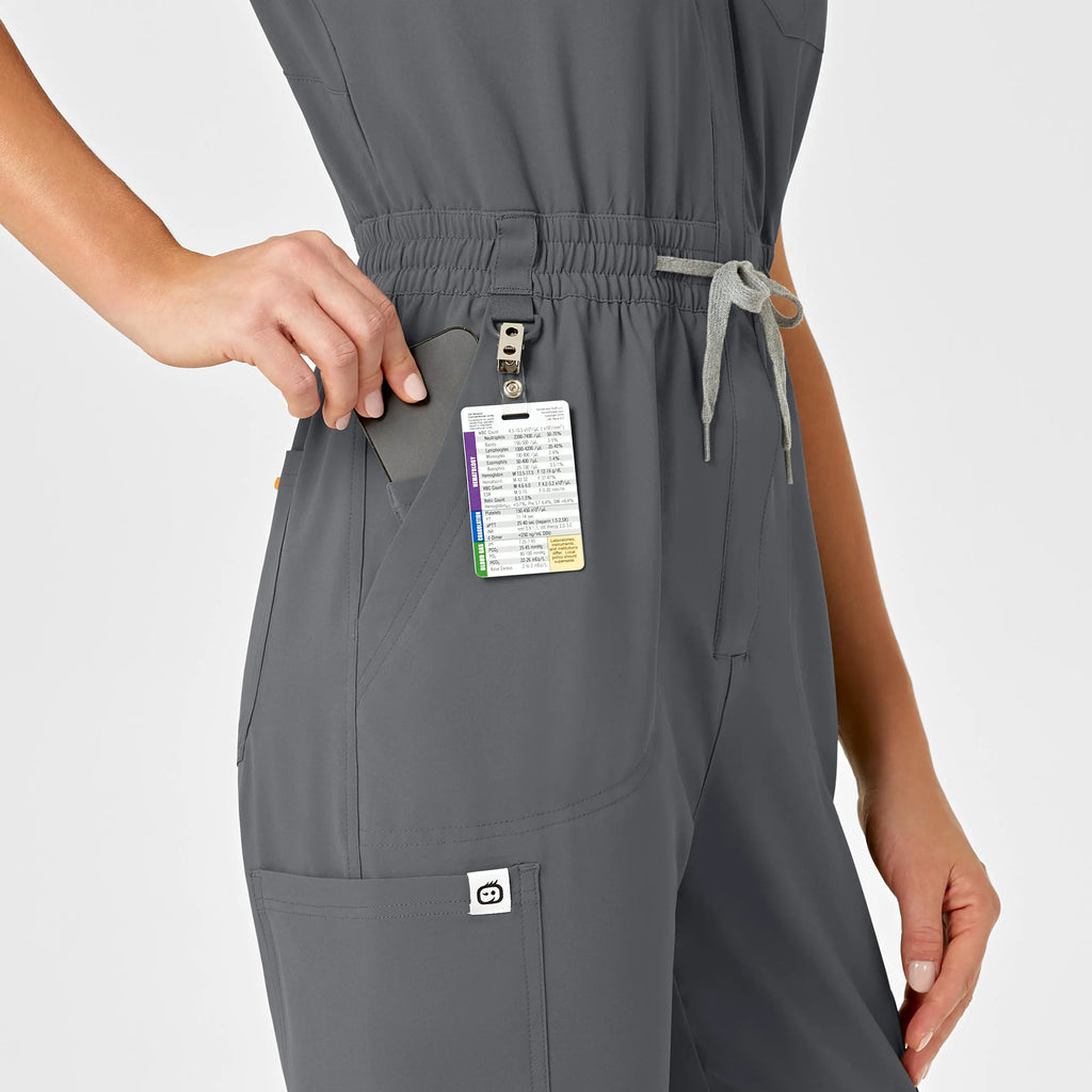 Wink Scrubs Women's Zip Front Jumpsuit Pewter | scrub-supply.com