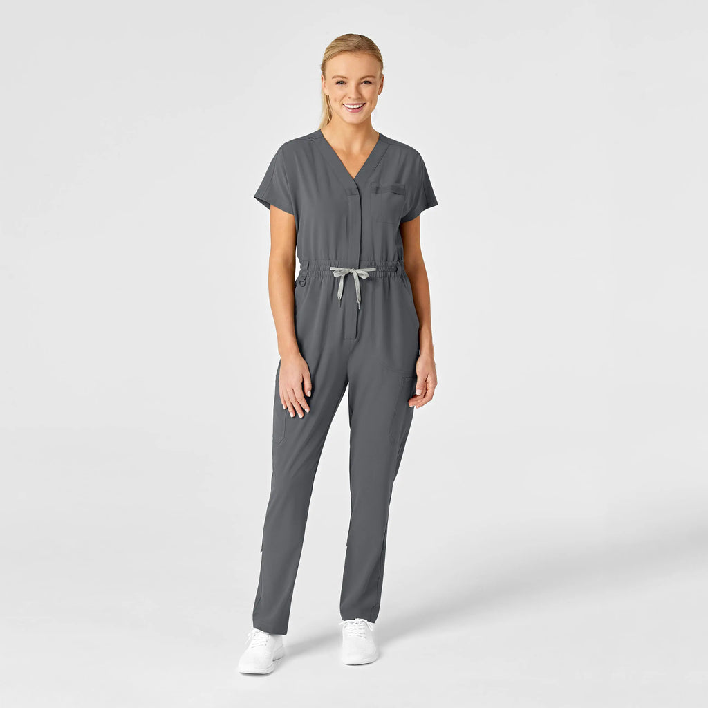 Wink Scrubs Women's Zip Front Jumpsuit Pewter | scrub-supply.com