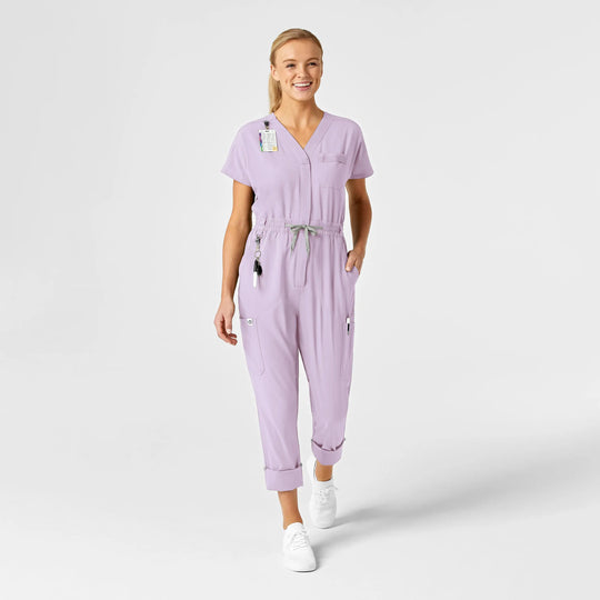 Wink Scrubs Women's Zip Front Jumpsuit Pastel Lilac | scrub-supply.com