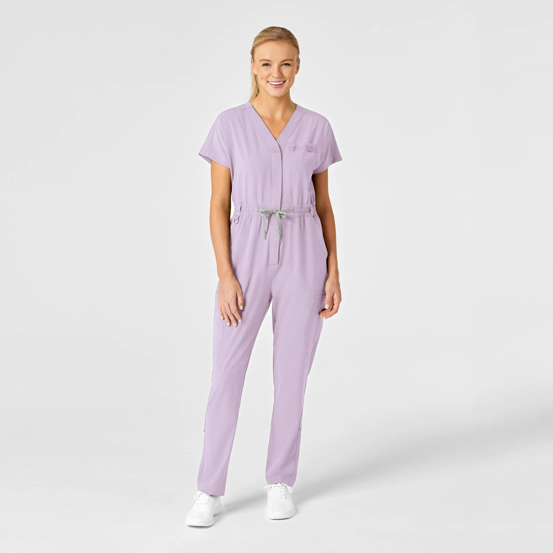 Wink Scrubs Women's Zip Front Jumpsuit Pastel Lilac | scrub-supply.com