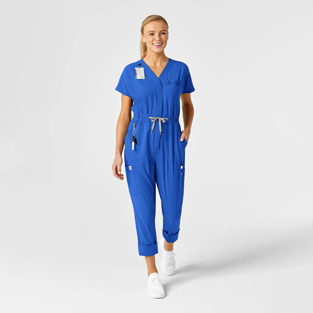 Wink Scrubs Women's Zip Front Jumpsuit Royal Blue | scrub-supply.com