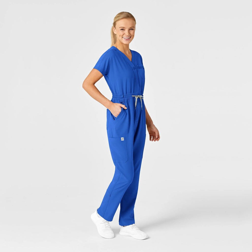 Wink Scrubs Women's Zip Front Jumpsuit Royal Blue | scrub-supply.com