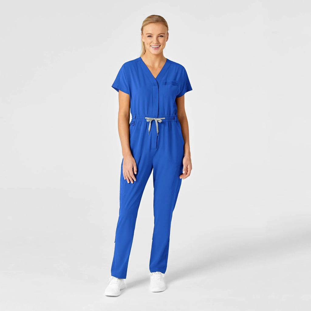 Wink Scrubs Women's Zip Front Jumpsuit Royal Blue | scrub-supply.com