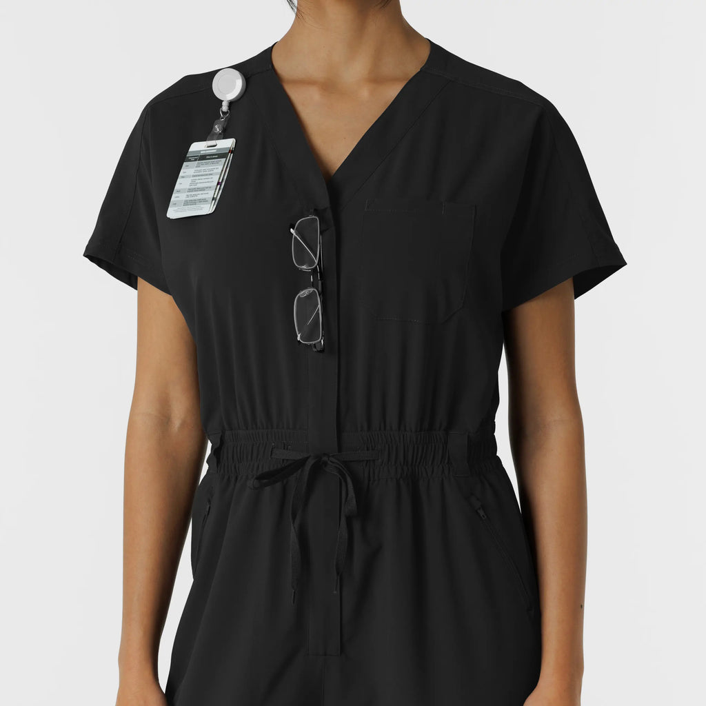 Wink Scrubs Women's Cargo Jogger Scrub Jumpsuit Black | scrub-supply.com