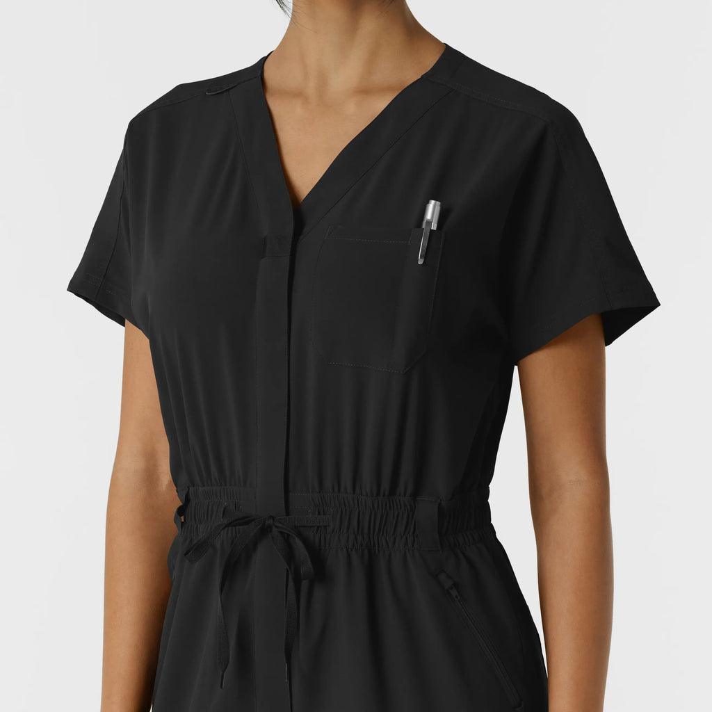 Wink Scrubs Women's Cargo Jogger Scrub Jumpsuit Black | scrub-supply.com